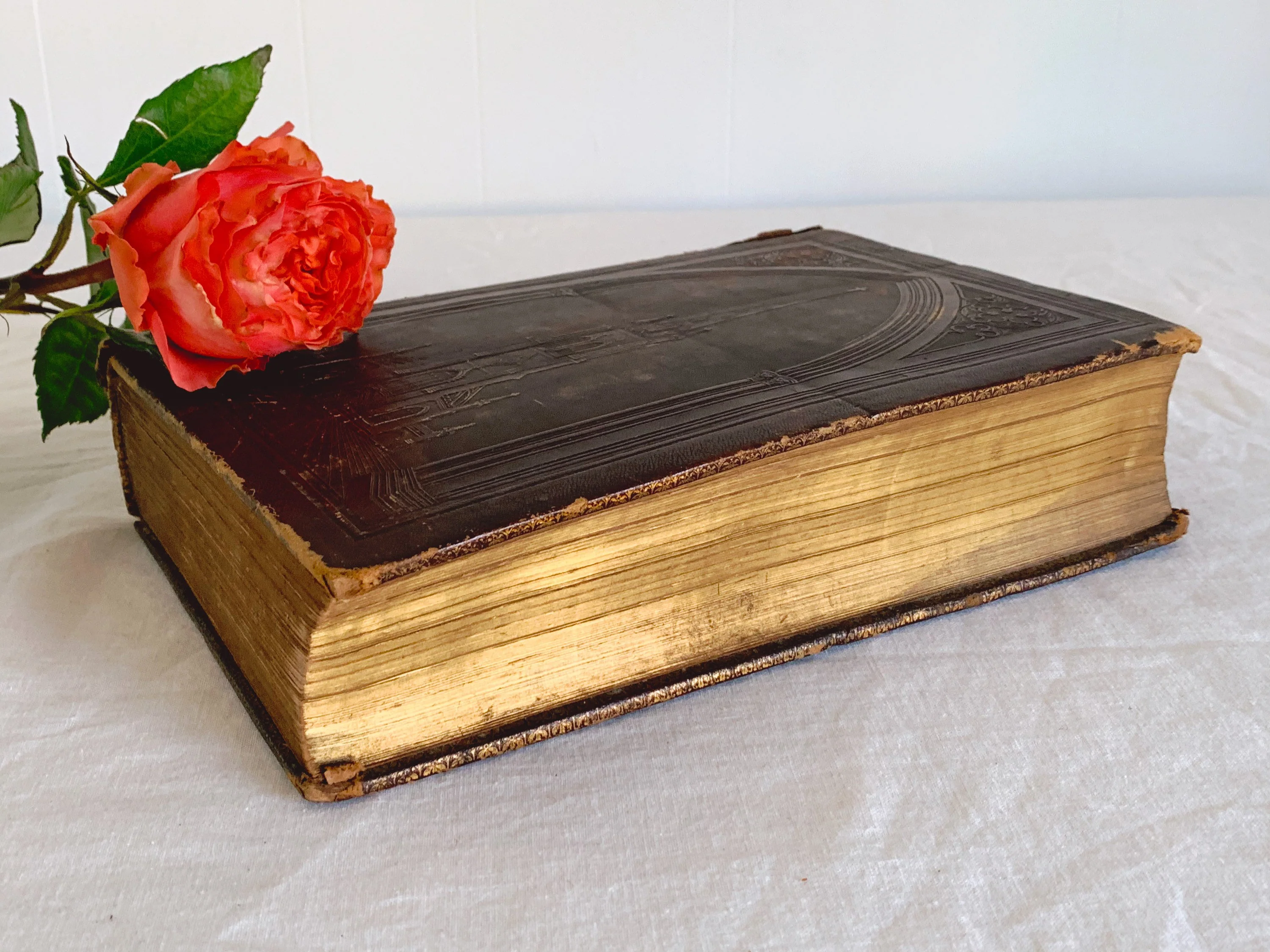 Antique "The Illustrated Book Of Common Prayer" Printed in 1843 Published by New York: H.W. Hewet with Leather Bound Cover - Image 5