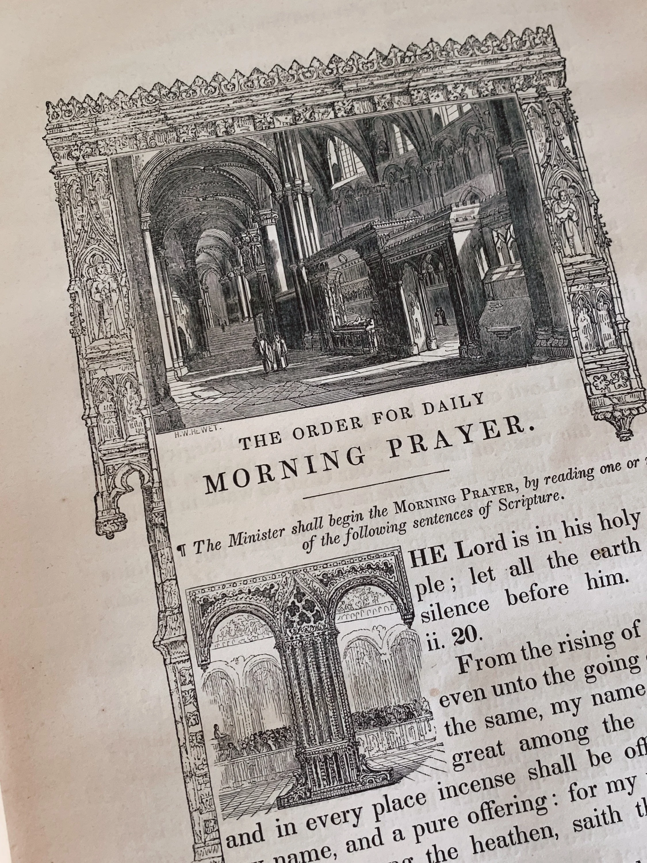 Antique "The Illustrated Book Of Common Prayer" Printed in 1843 Published by New York: H.W. Hewet with Leather Bound Cover - Image 9