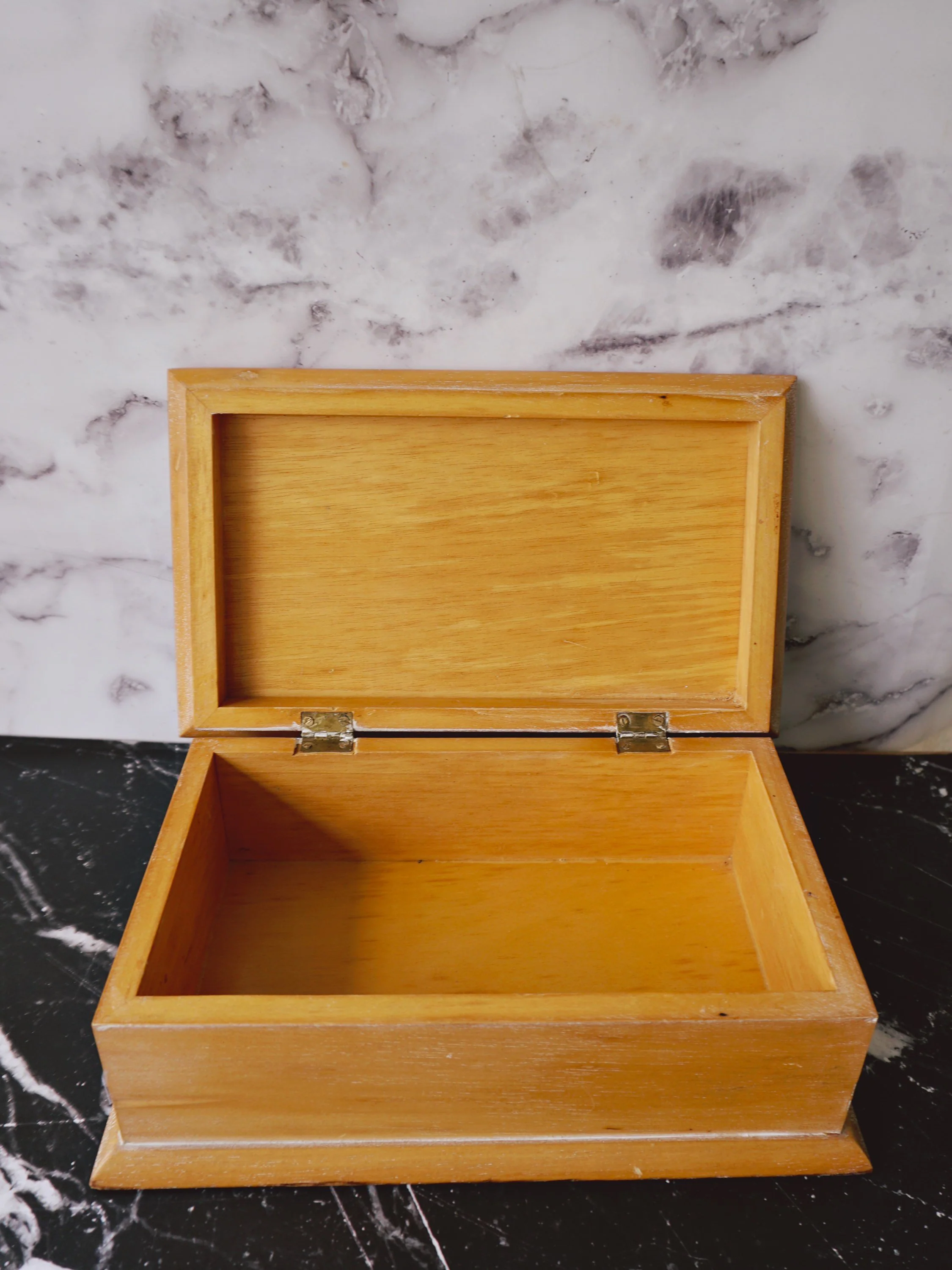 Large Wood Jewelry Box | Wooden Keepsake Box Organizer | Beach House Home Decor - Image 4