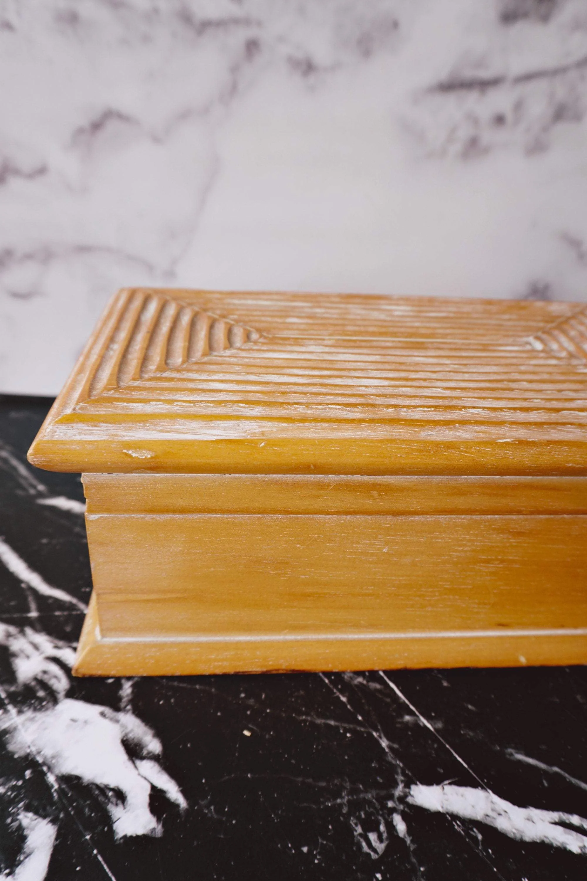 Large Wood Jewelry Box | Wooden Keepsake Box Organizer | Beach House Home Decor - Image 5