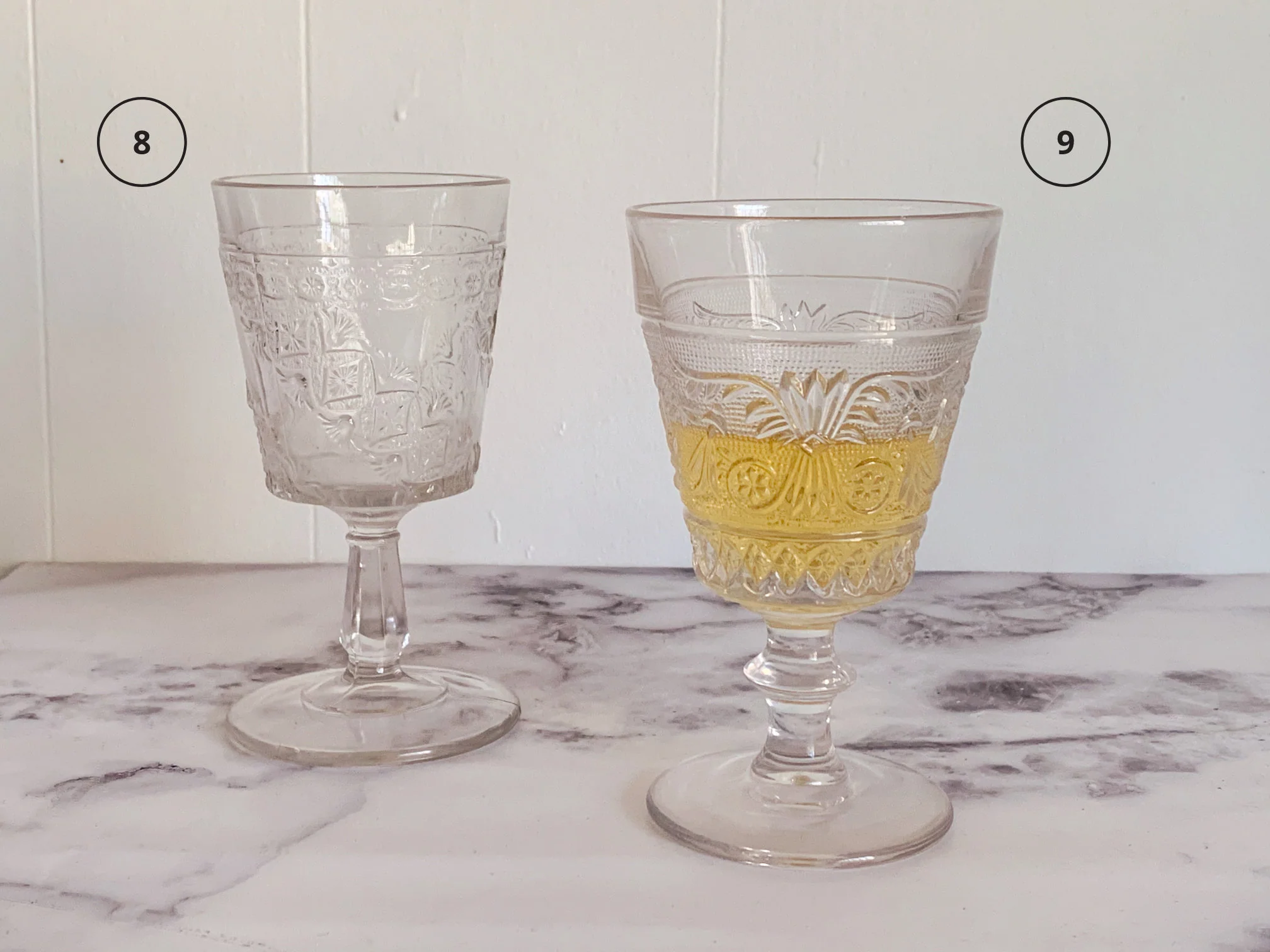 Mix and Match Vintage Pressed Clear Glass Goblets and Tumblers | Mid Century Juice and Water Glasses - Image 10