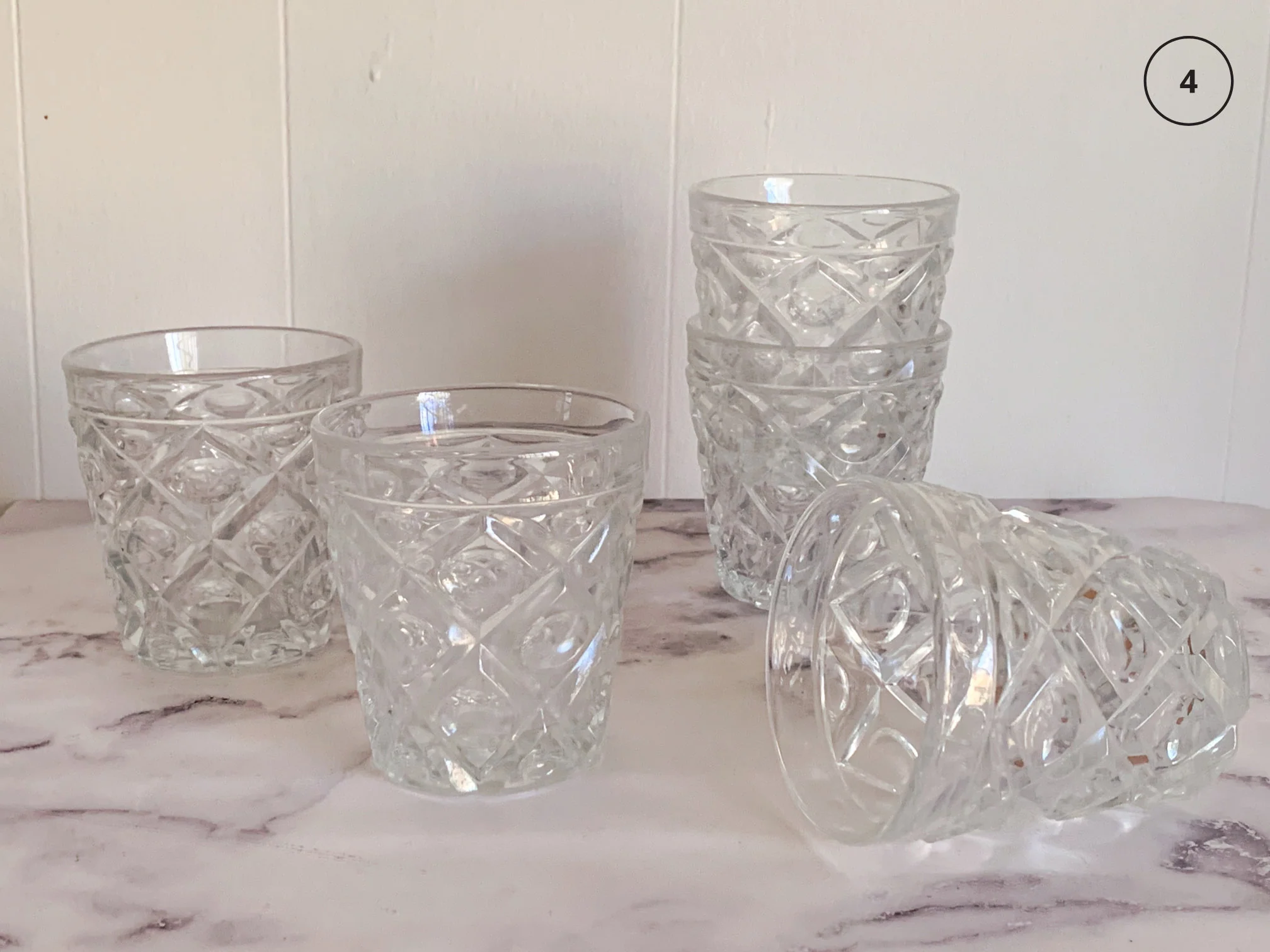 Mix and Match Vintage Pressed Clear Glass Goblets and Tumblers | Mid Century Juice and Water Glasses - Image 6
