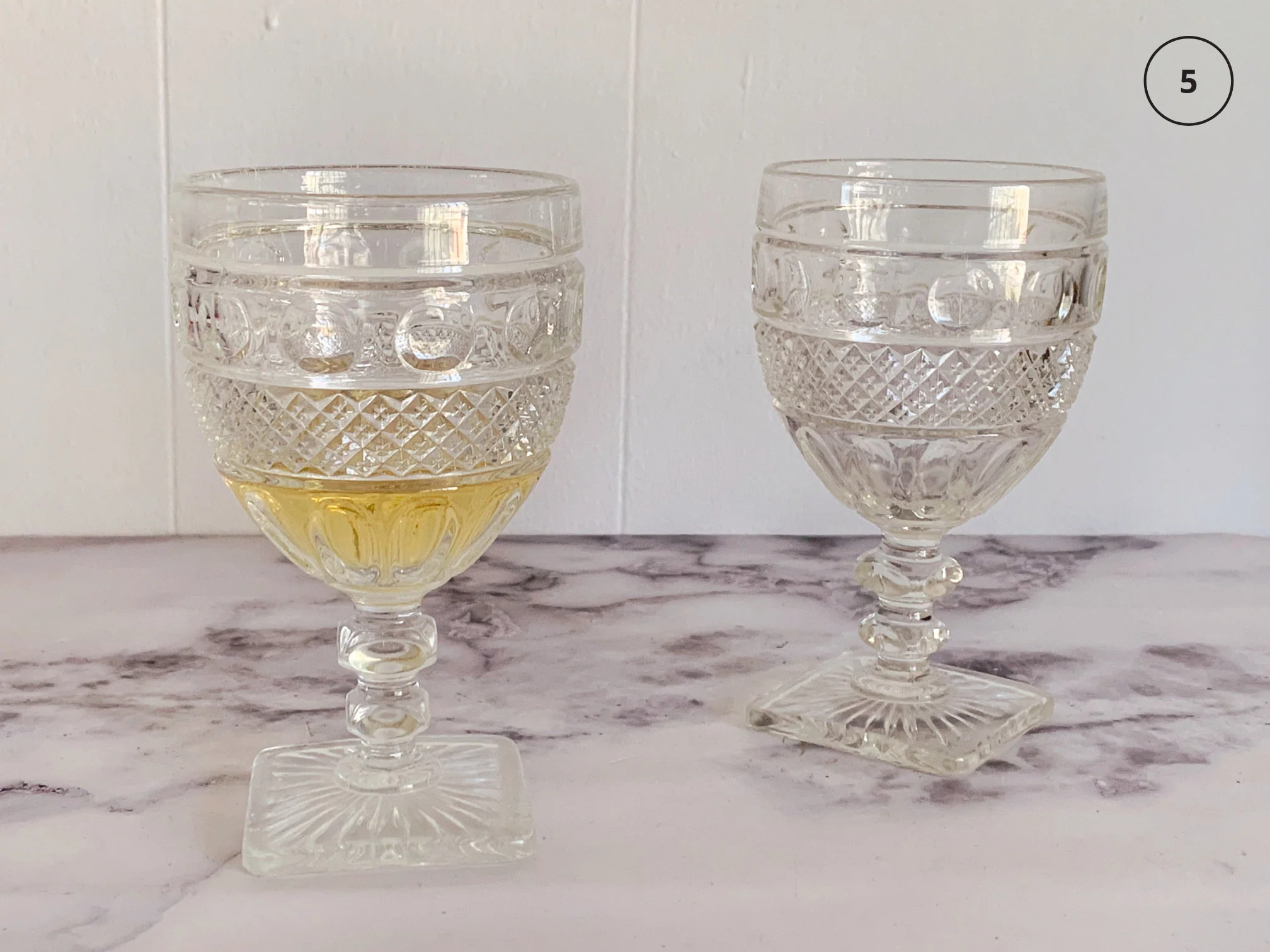 Mix and Match Vintage Pressed Clear Glass Goblets and Tumblers | Mid Century Juice and Water Glasses - Image 7