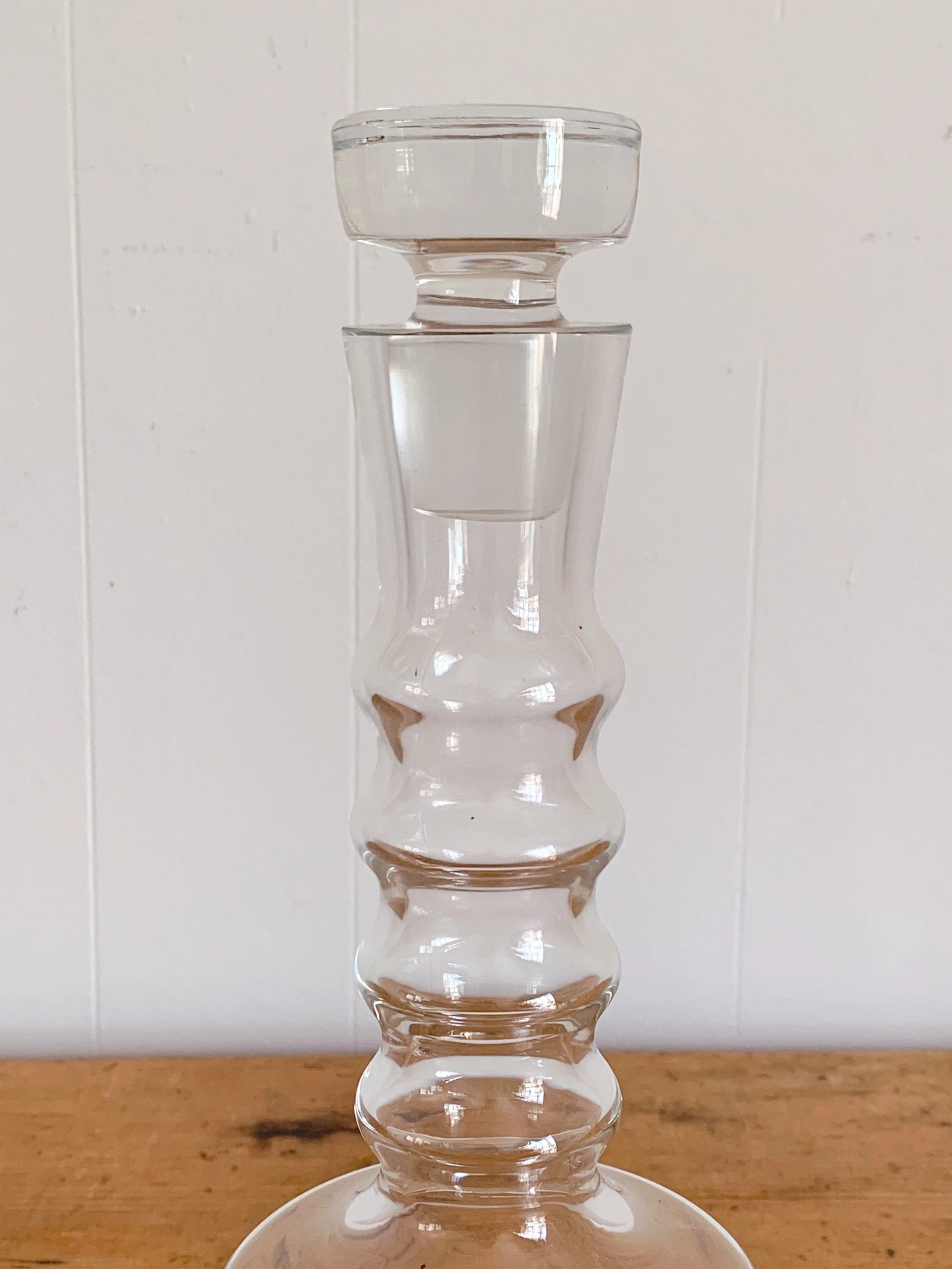 Modern Hand Blown 13" Tall Long Neck Glass Decanter with Stopper | Whiskey Decanter Barware Home Bar Decor | Gift for Him - Image 4