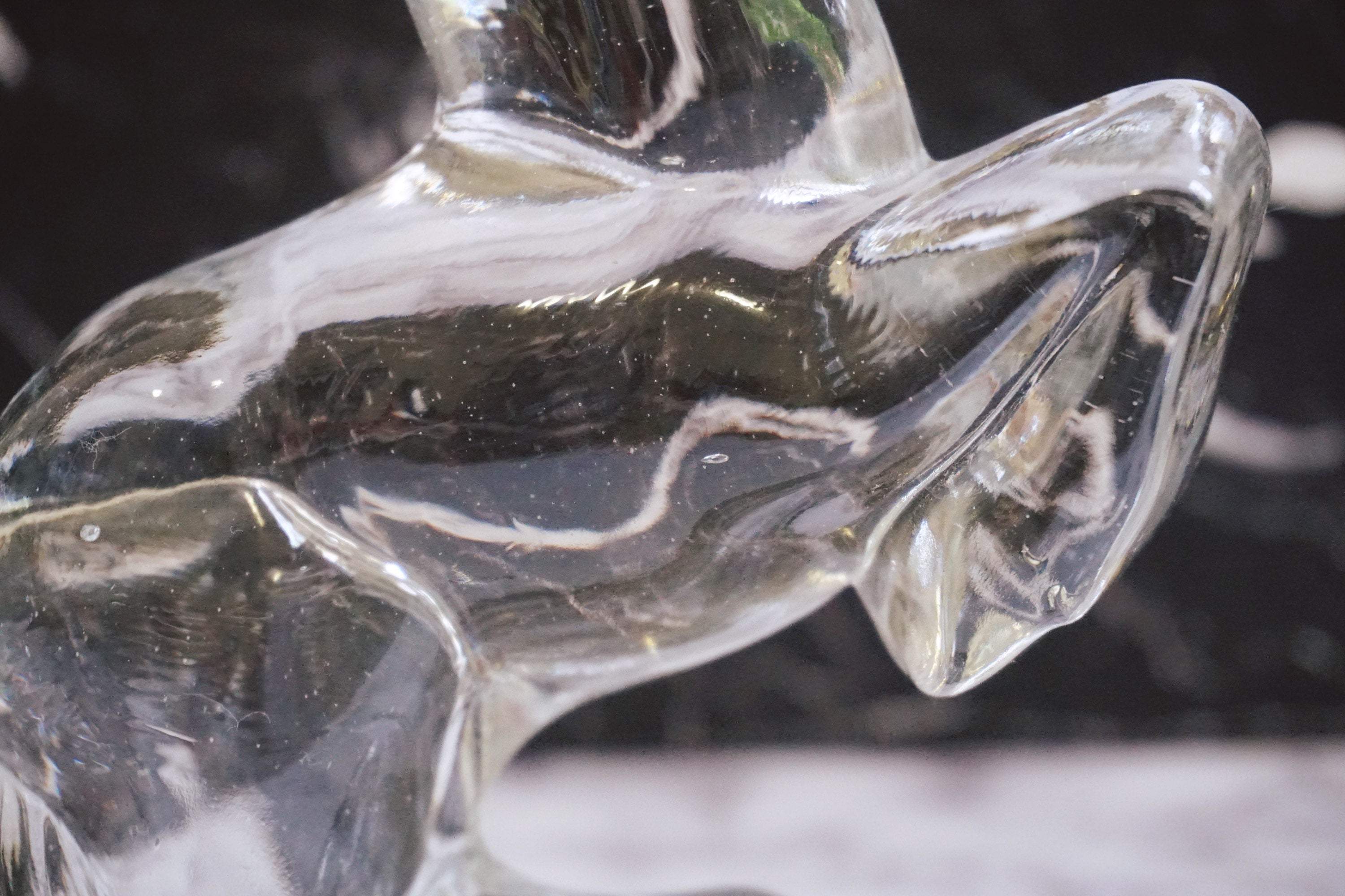 Pair of Vintage 1940s Clear Glass Rearing Horse Bookends By L.E. Smith - Image 8