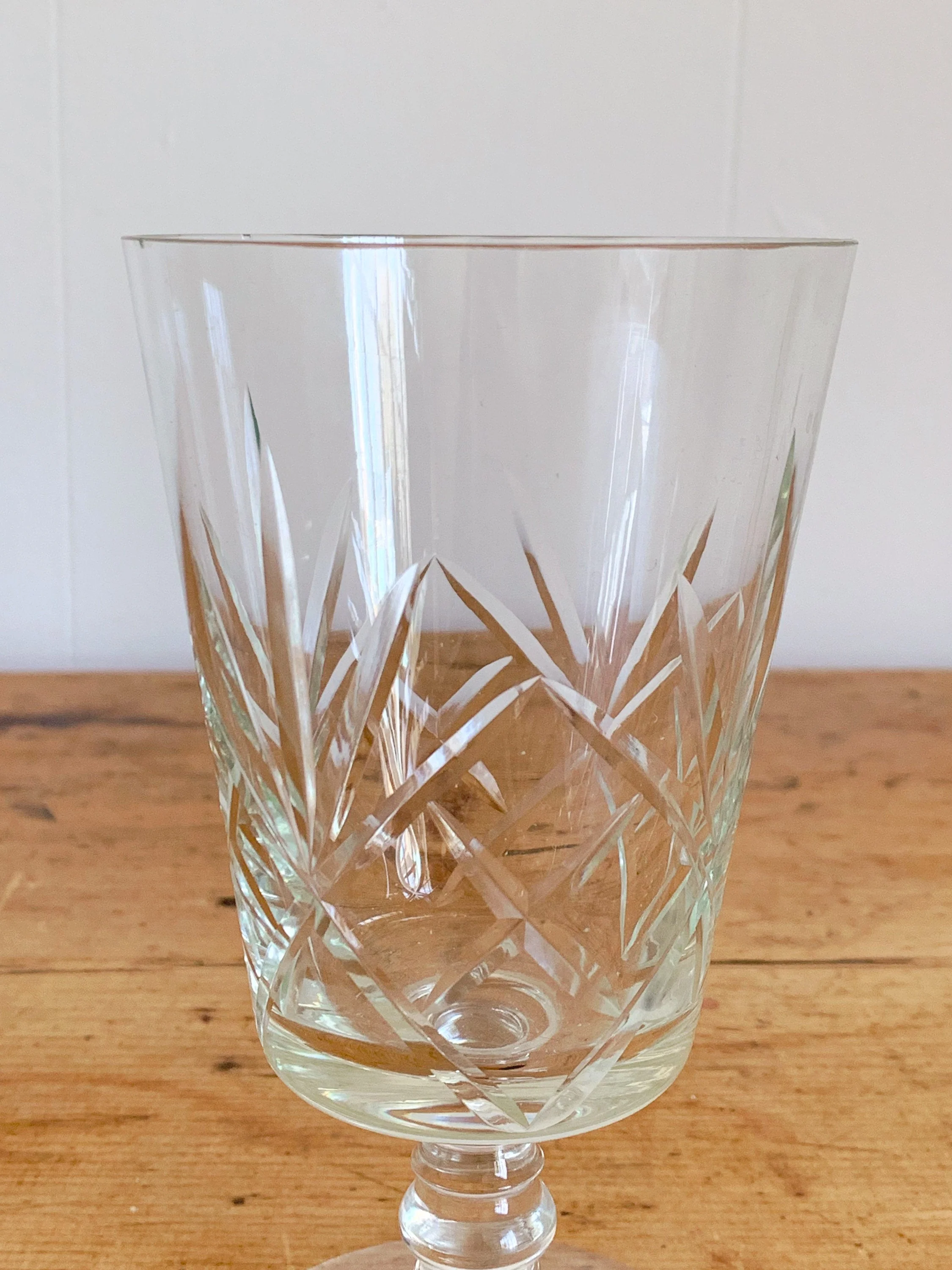 Pair of Vintage Cut Crystal Goblet | Deep Sherbert Dessert Glasses | Craft Cocktail Glasses - Image 4