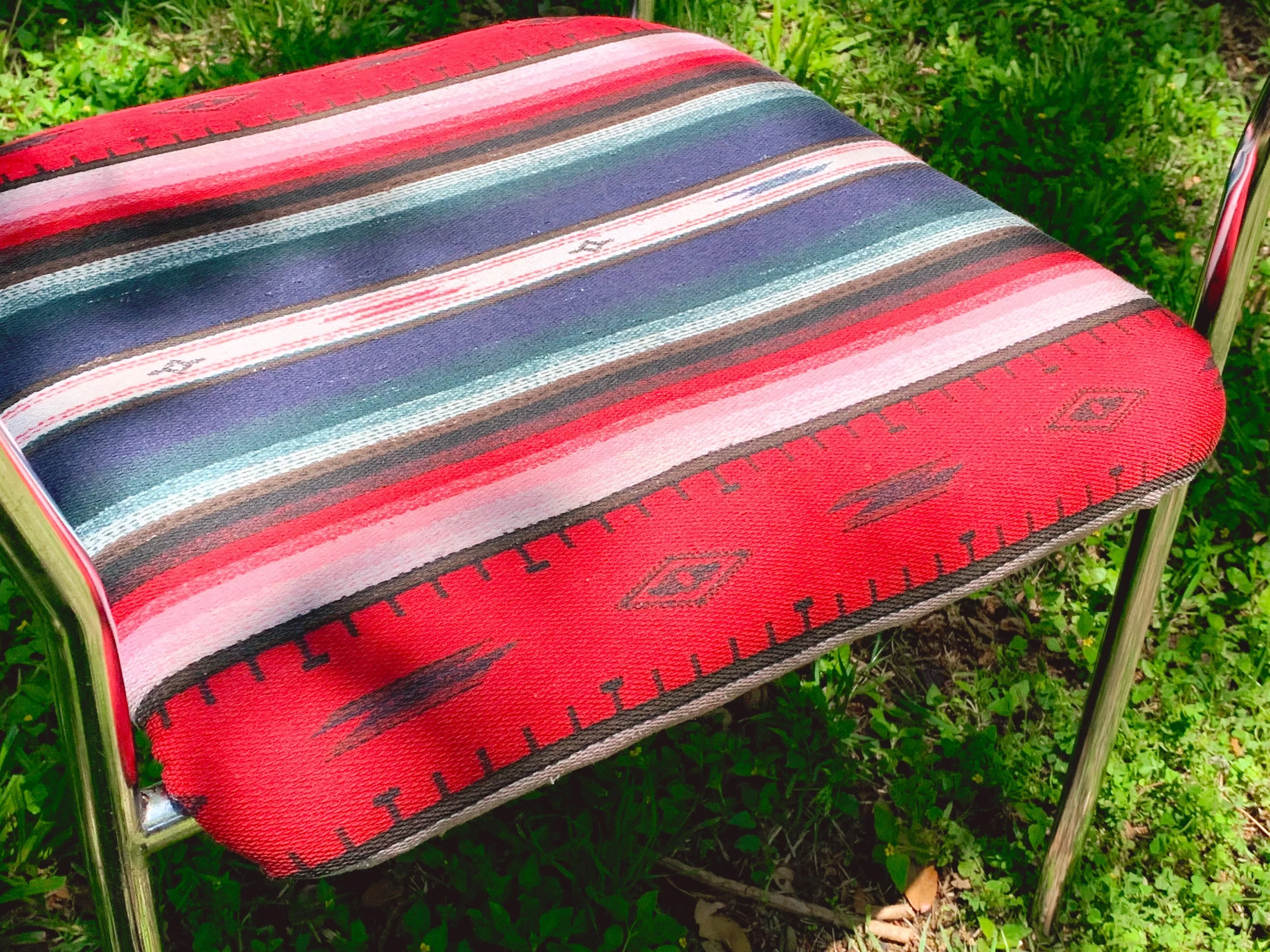 Set of 4 Mid Century Modern Dining Chairs or Office Chairs with Vintage Southwestern Print Upholstery | Dining Furniture | SHIPPING NOT FREE - Image 7