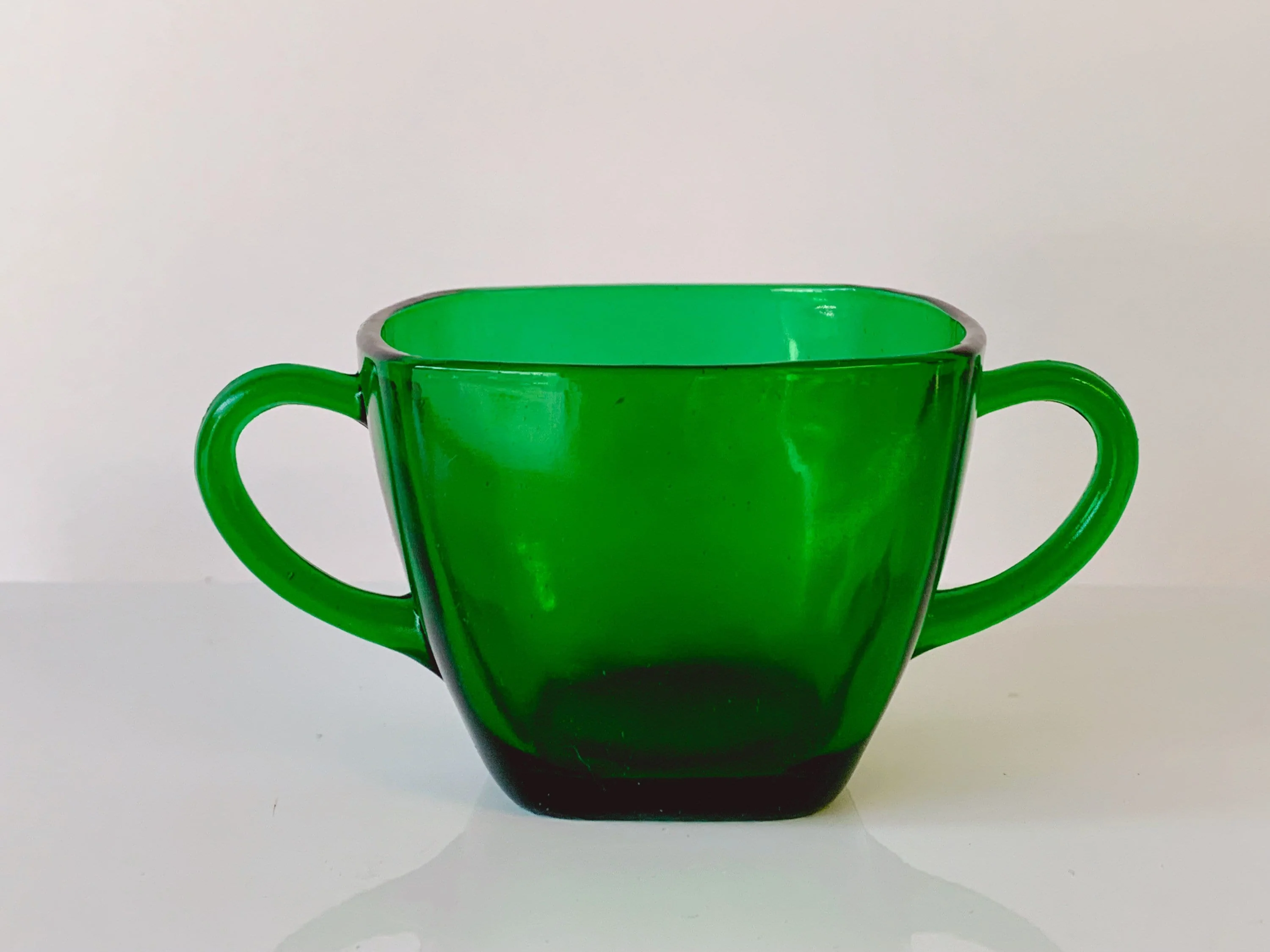 Vintage 1950s Anchor Hocking Emerald Green Glass Creamer and Sugar Bowl Set | Tableware Jewelry Dish Catchall Bowl | Mother's Day Gift - Image 5