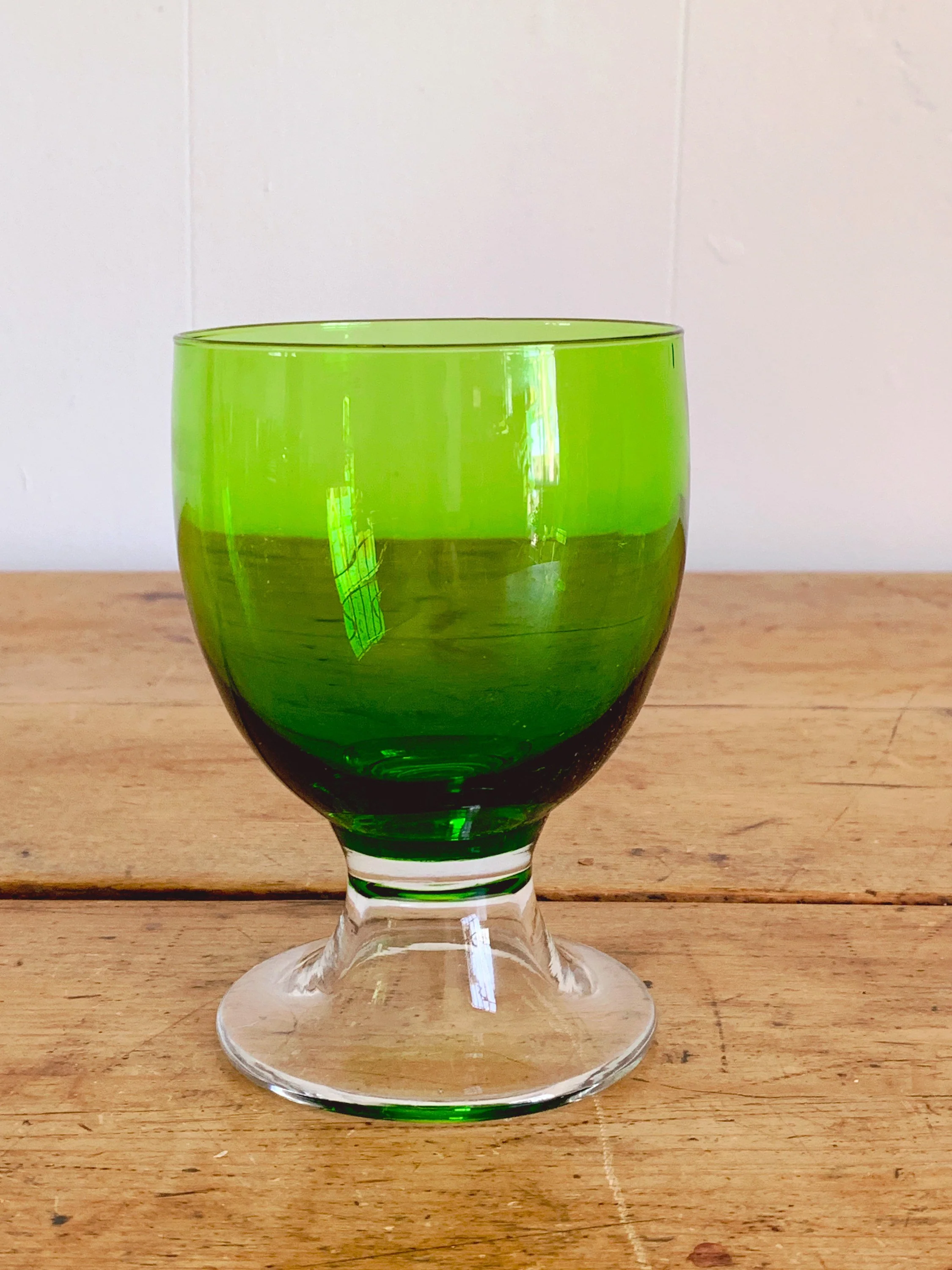 Vintage Bright Green Dessert Cups Sherbert Glasses Water Goblets with Clear Foot | Champagne Coupe Craft Cocktail Glasses Set of 2, 4 or 6 - Image 4