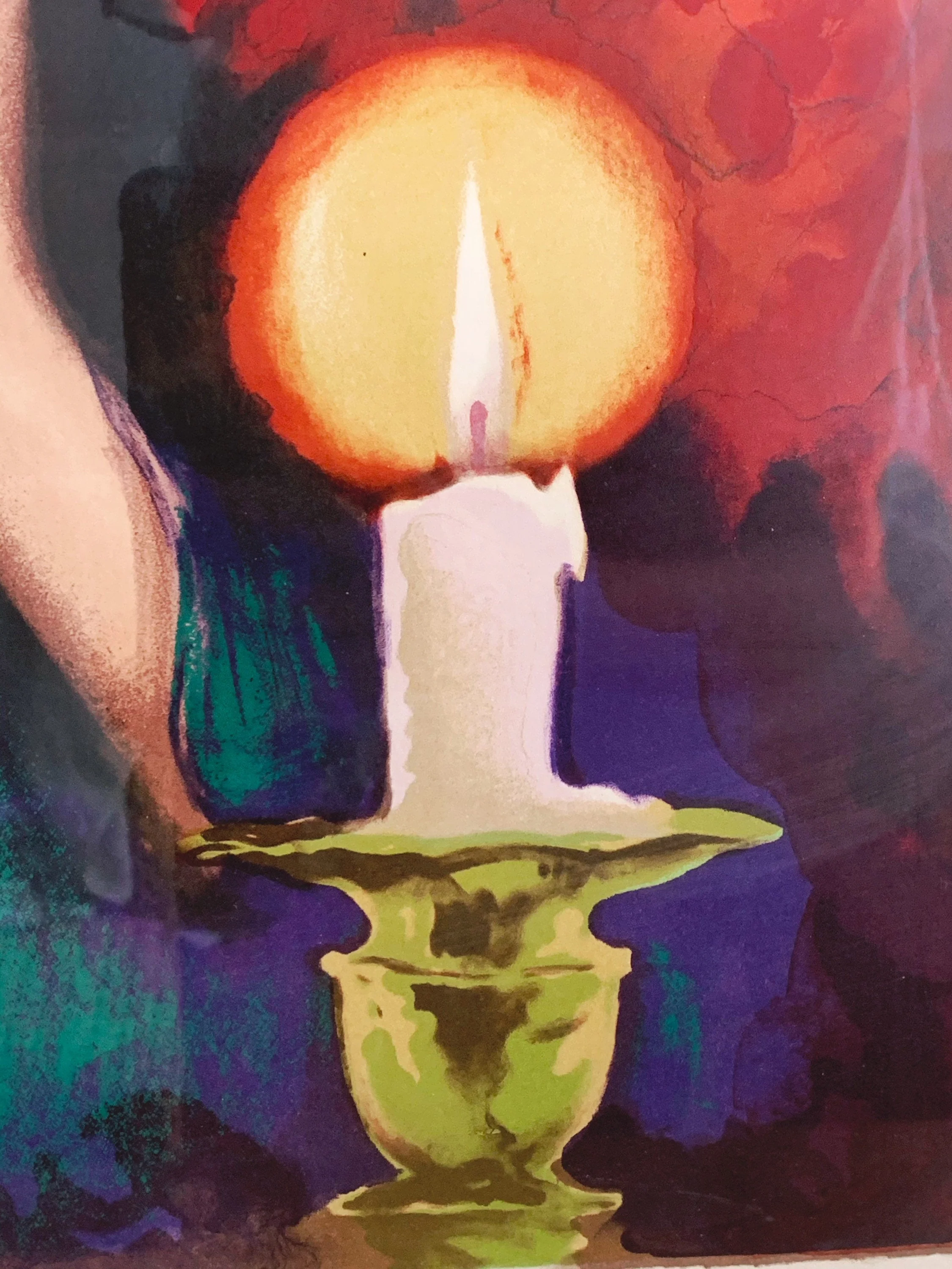Vintage Circa 1975 "Shabbas Candles XIV A" Lithograph by Sandu Liberman | Signed and Numbered AP - Image 5