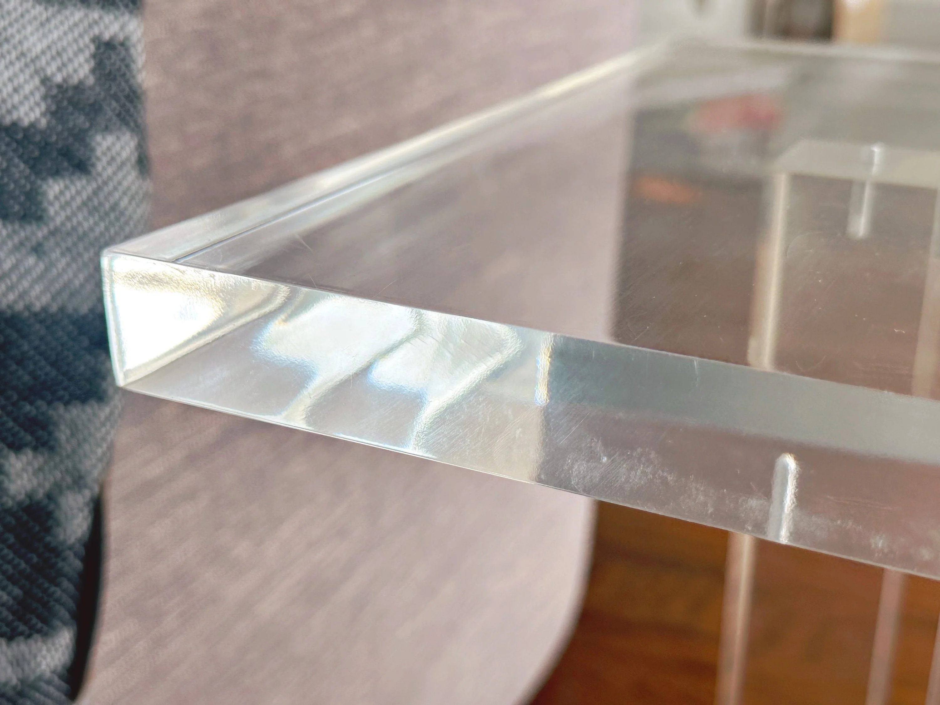 Vintage Clear Acrylic Accent Table | Modern Stacked Lucite Living Room Side Table | Bedroom Furniture End Table | SHIPPING NOT FREE - Image 5