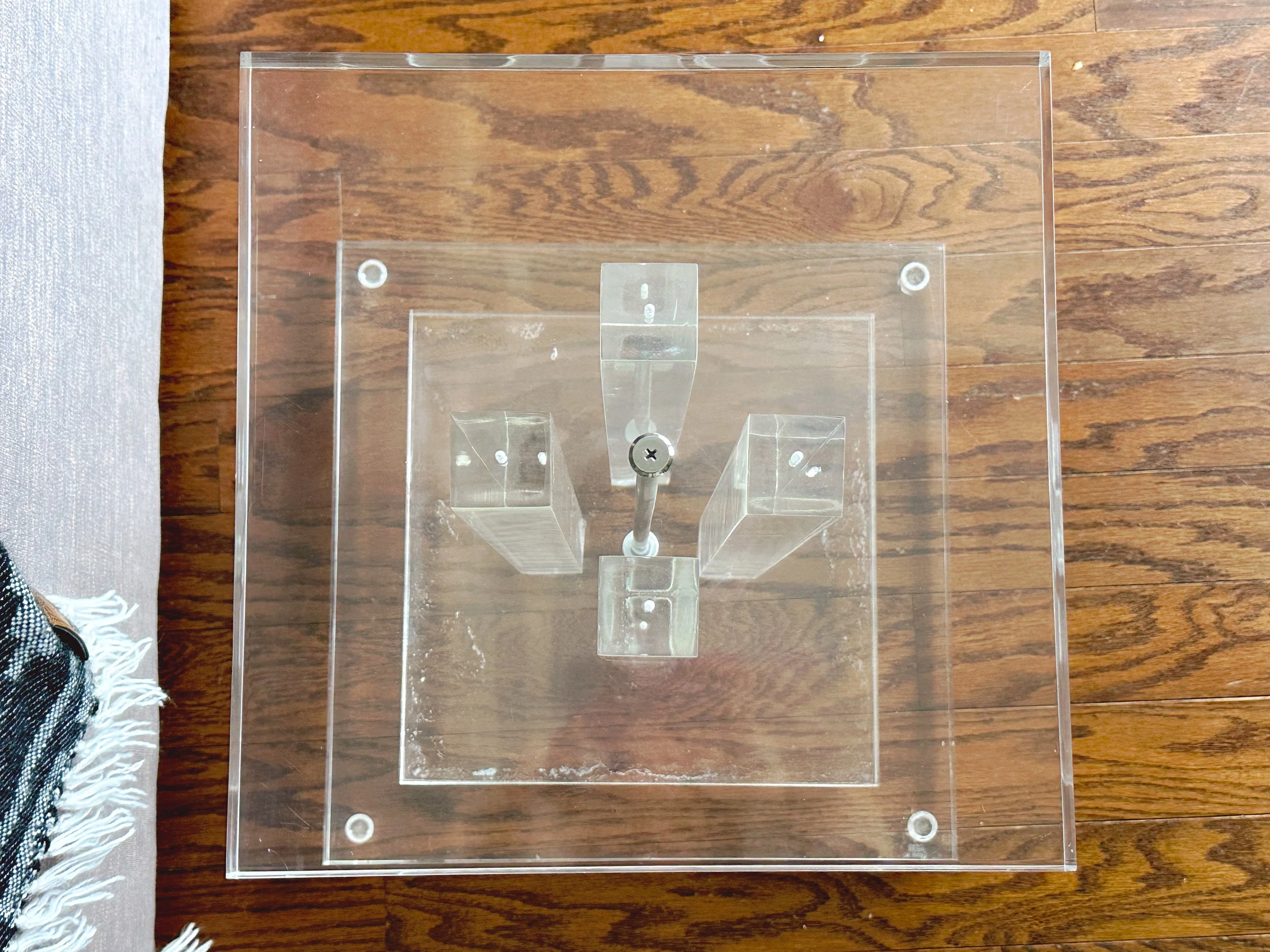 Vintage Clear Acrylic Accent Table | Modern Stacked Lucite Living Room Side Table | Bedroom Furniture End Table | SHIPPING NOT FREE - Image 6