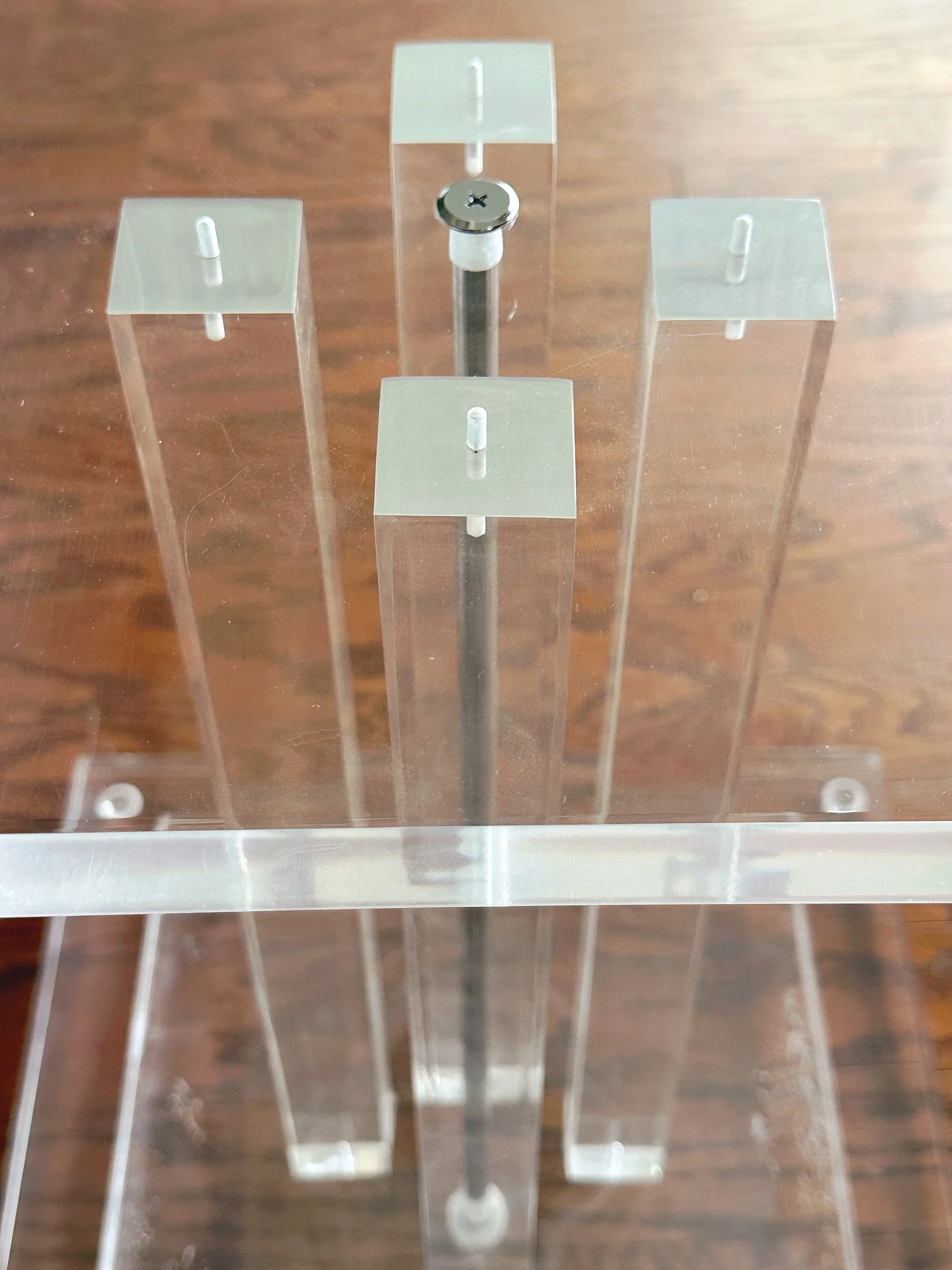 Vintage Clear Acrylic Accent Table | Modern Stacked Lucite Living Room Side Table | Bedroom Furniture End Table | SHIPPING NOT FREE - Image 7