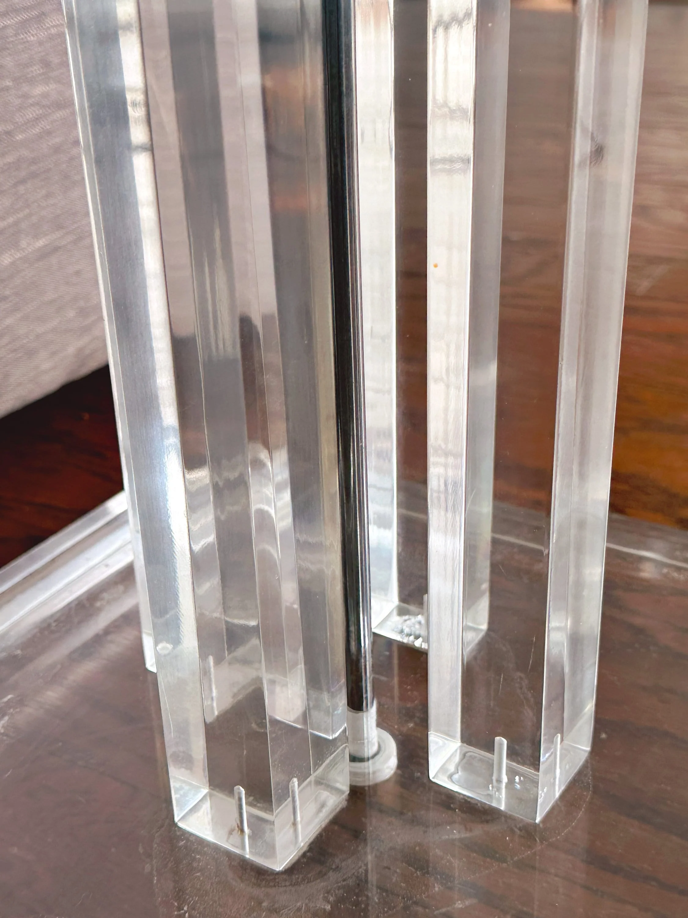 Vintage Clear Acrylic Accent Table | Modern Stacked Lucite Living Room Side Table | Bedroom Furniture End Table | SHIPPING NOT FREE - Image 8