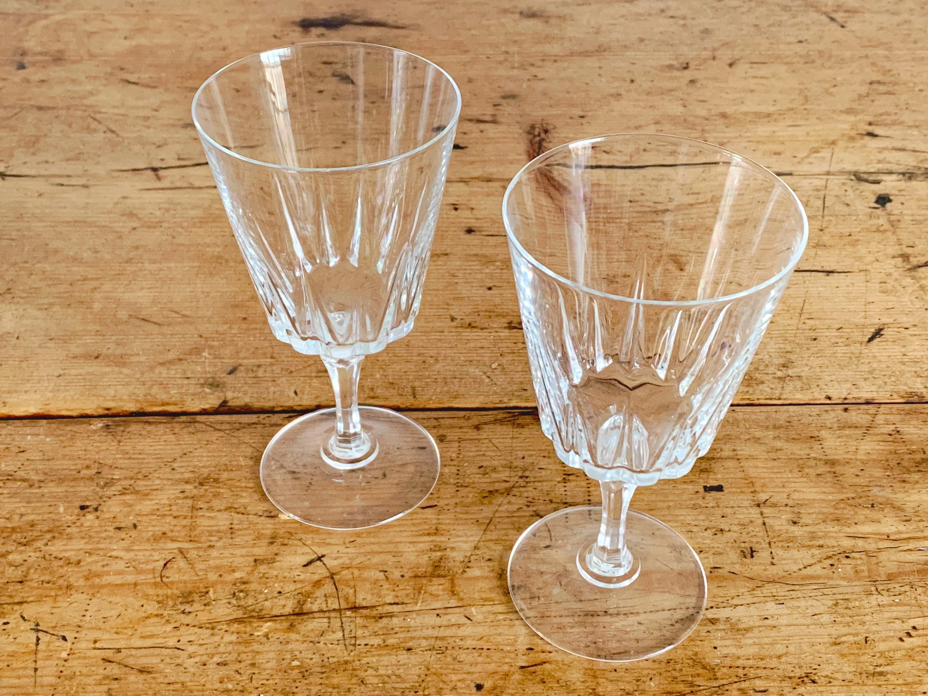 Vintage Clear Crystal Wine Goblets, Water Goblets or Juice Glasses | Set of 2 or 4 - Image 3