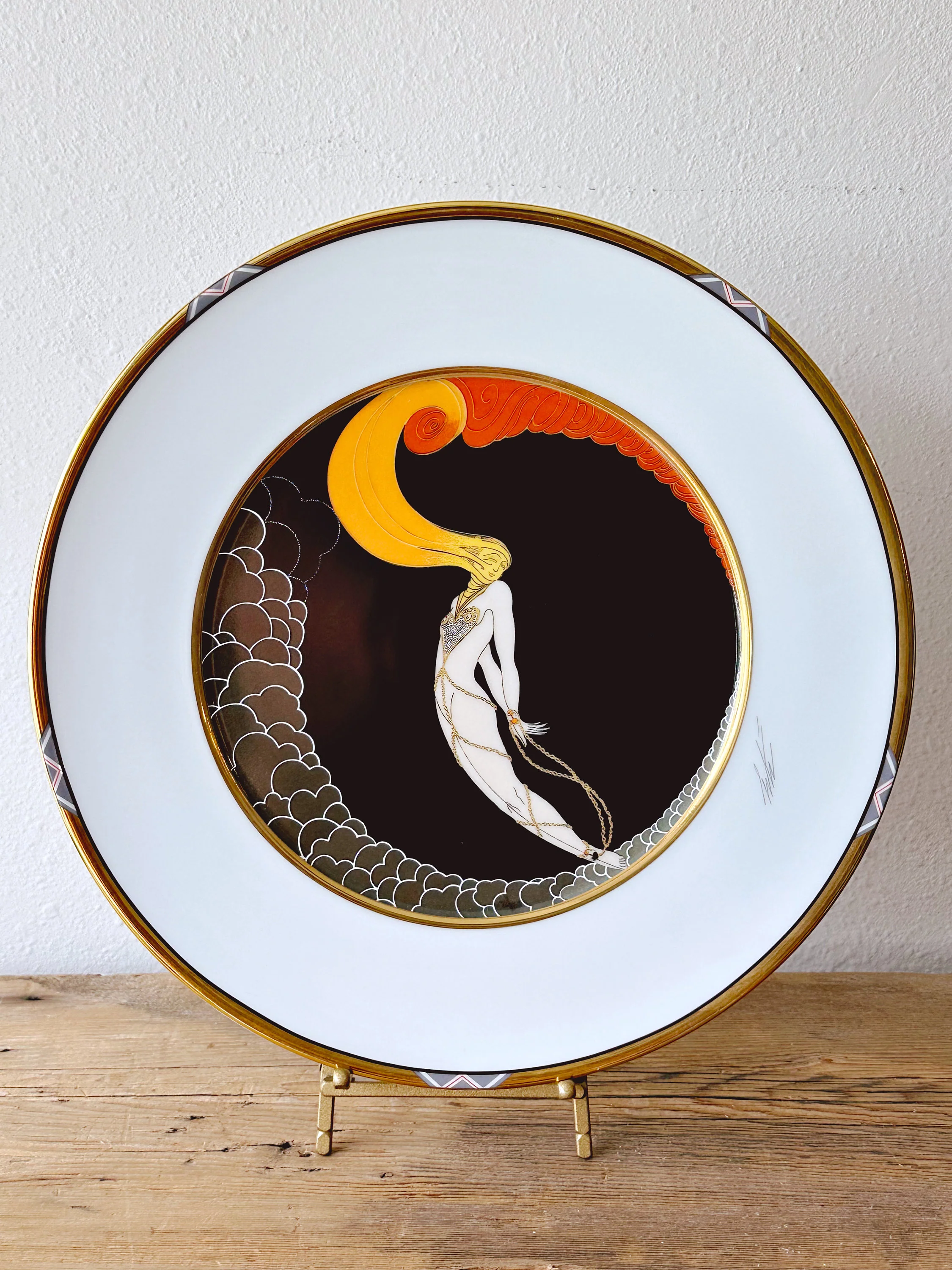 Vintage Erte Mikasa Collectors Plates | SOLD SEPERATELY | Symphony in Black, L'Amour, Ondee | Art Deco Style Bone China 12" Charger Plate - Image 4