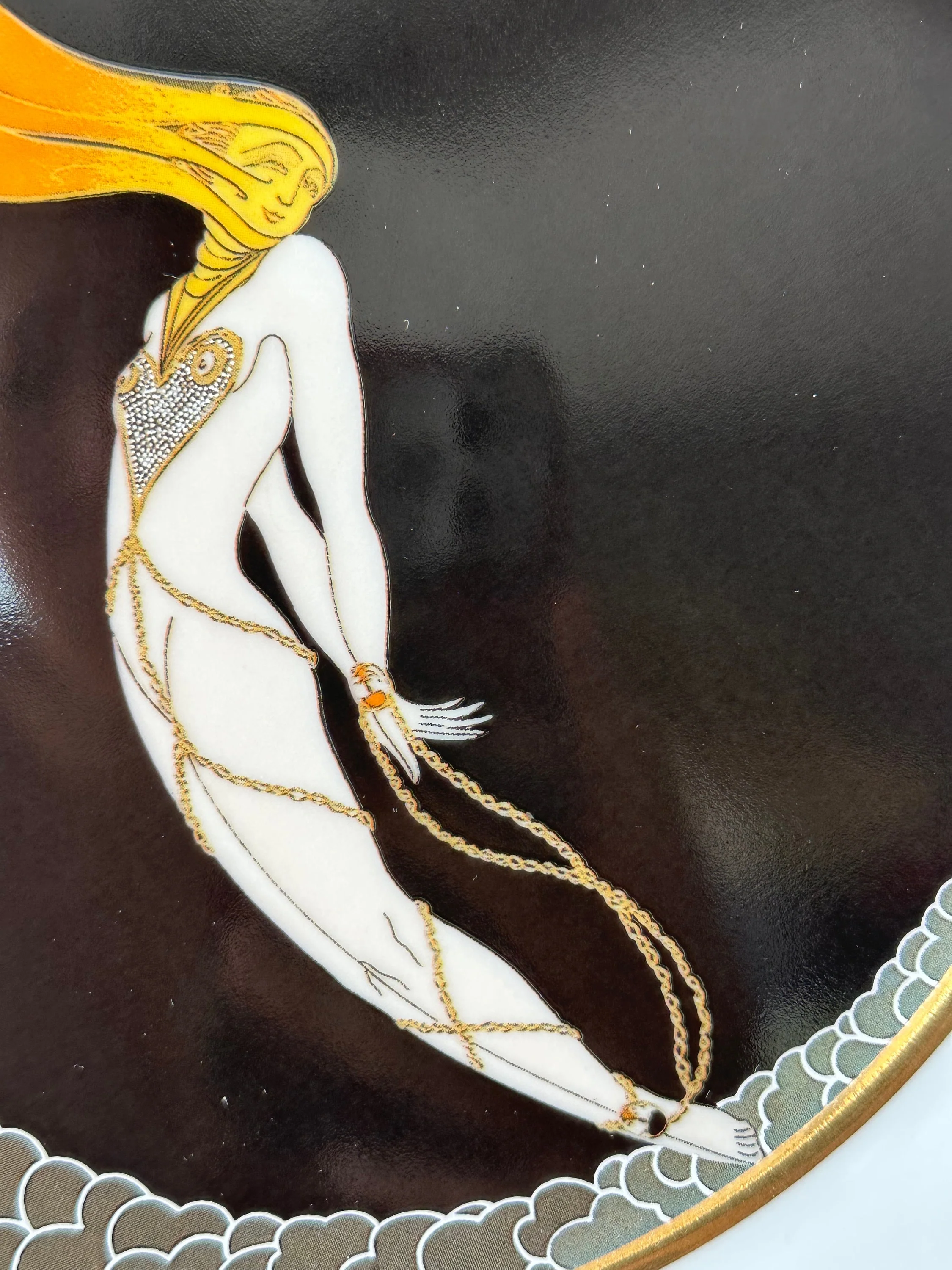Vintage Erte Mikasa Collectors Plates | SOLD SEPERATELY | Symphony in Black, L'Amour, Ondee | Art Deco Style Bone China 12" Charger Plate - Image 5