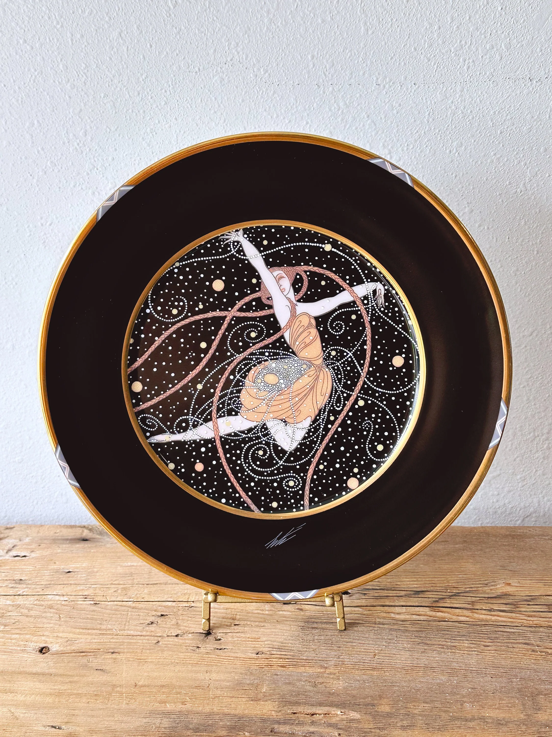 Vintage Erte Mikasa Collectors Plates | SOLD SEPERATELY | Symphony in Black, L'Amour, Ondee | Art Deco Style Bone China 12" Charger Plate - Image 7