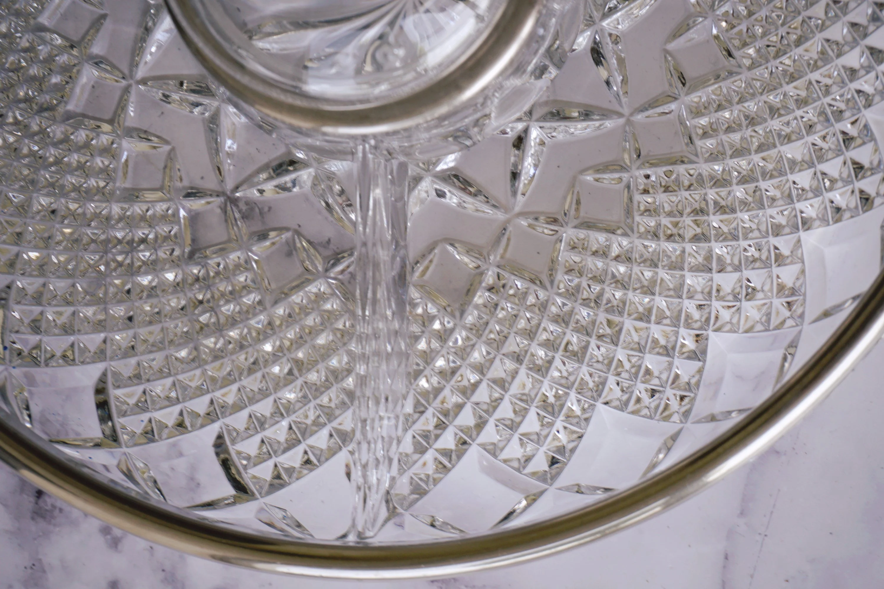 Vintage Heavy Cut Lead Crystal Divided Relish Tray with Silver-Plated Rim | Holiday Entertaining 5-Part Divided Snack Bowl - Image 6