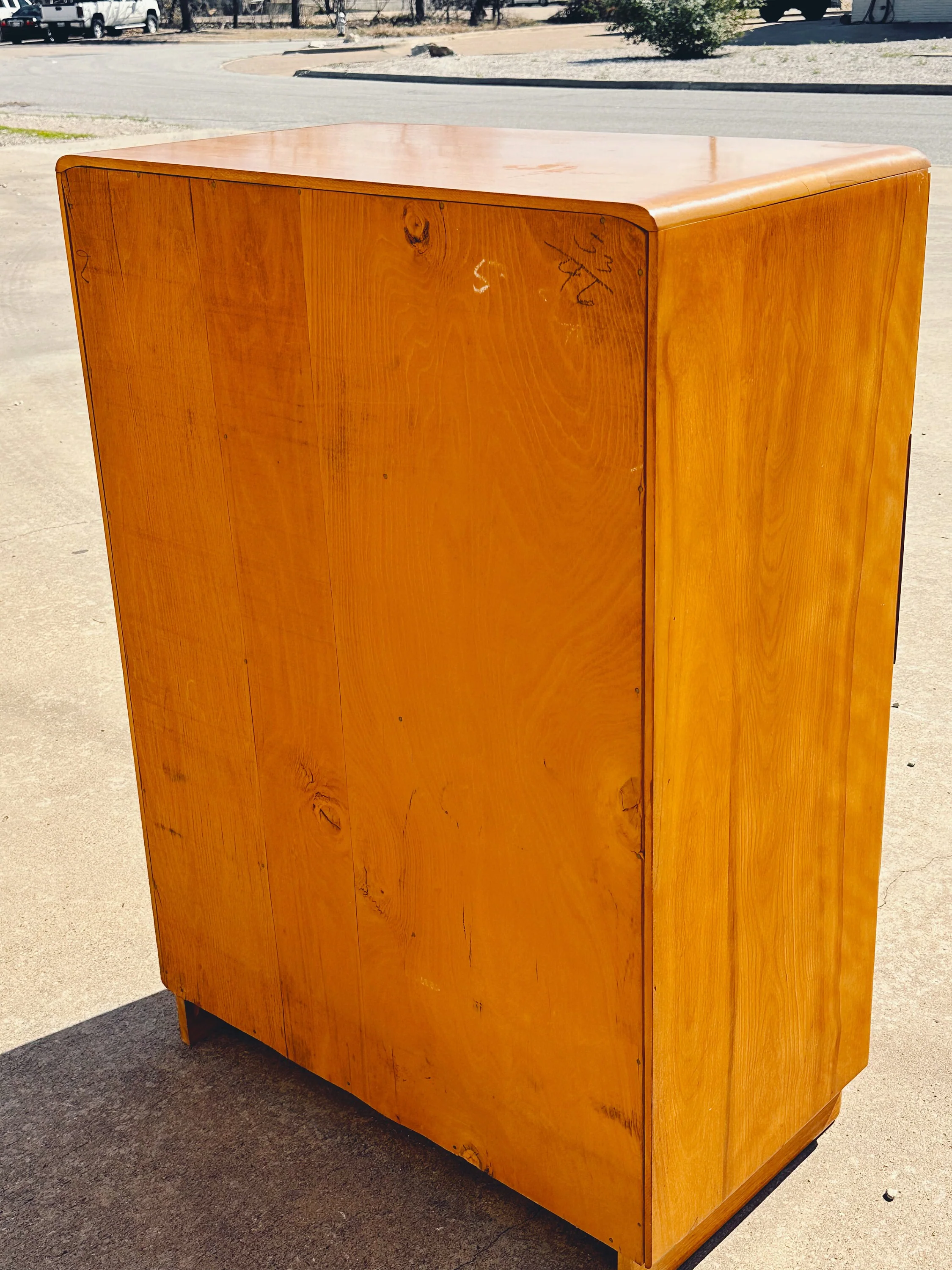 Vintage Mid Century Modern 1940s Heywood Wakefield "Rio" 4-Drawer Tallboy Dresser | SHIPPING NOT FREE | Bedroom Furniture Chest of Drawers - Image 10