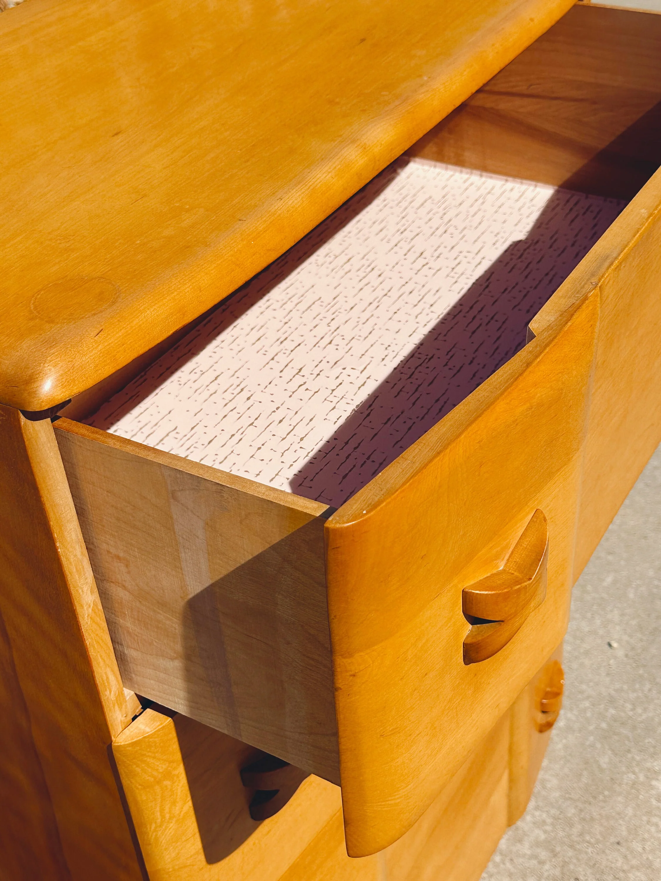 Vintage Mid Century Modern 1940s Heywood Wakefield "Rio" 4-Drawer Tallboy Dresser | SHIPPING NOT FREE | Bedroom Furniture Chest of Drawers - Image 8