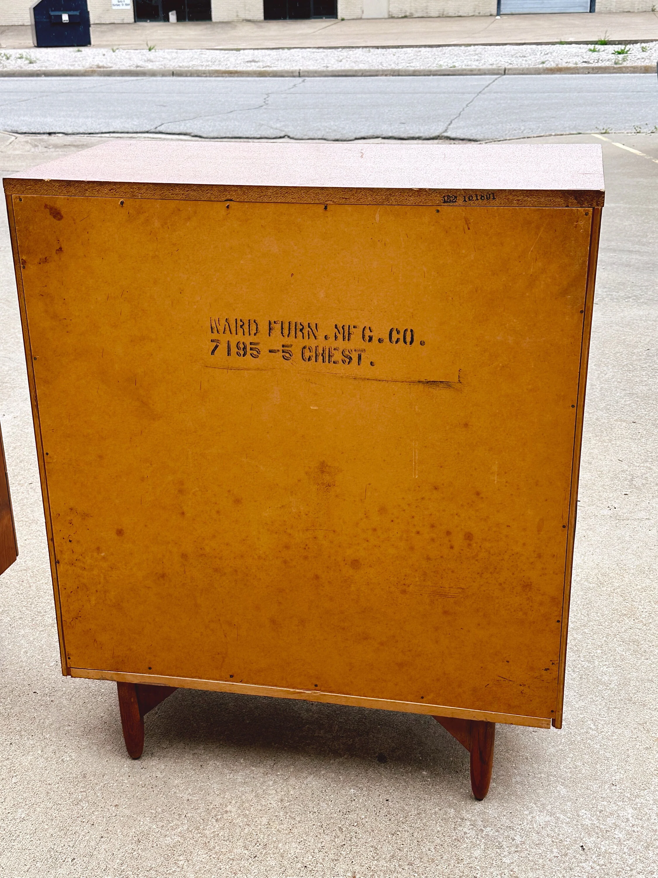 Vintage Mid Century Modern 5-Drawer Tallboy Dresser by Ward Furniture Mfg Co | SHIPPING NOT FREE | Bedroom Furniture Chest of Drawers - Image 10