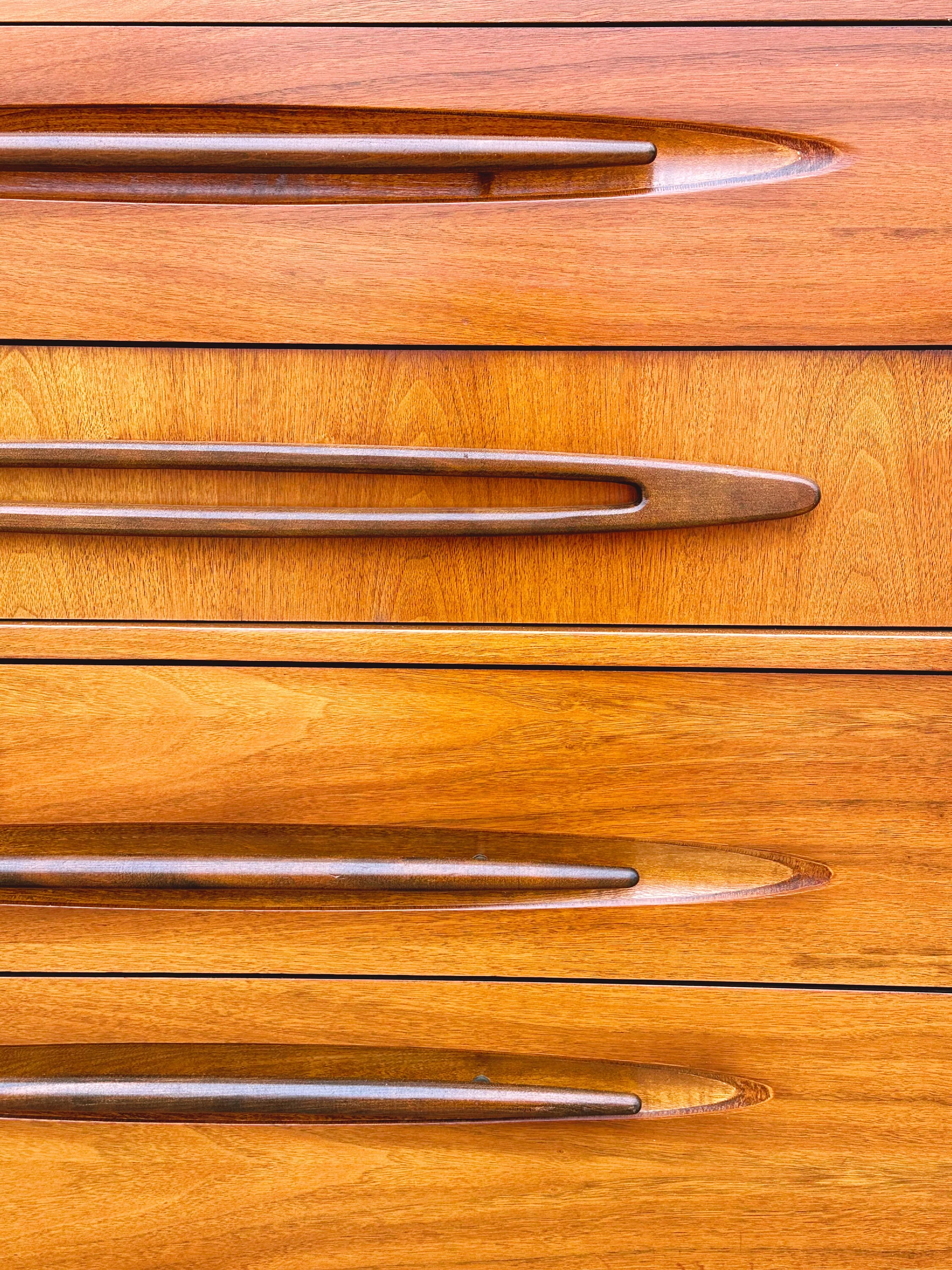 Vintage Mid Century Modern 5-Drawer Tallboy Dresser by Ward Furniture Mfg Co | SHIPPING NOT FREE | Bedroom Furniture Chest of Drawers - Image 6