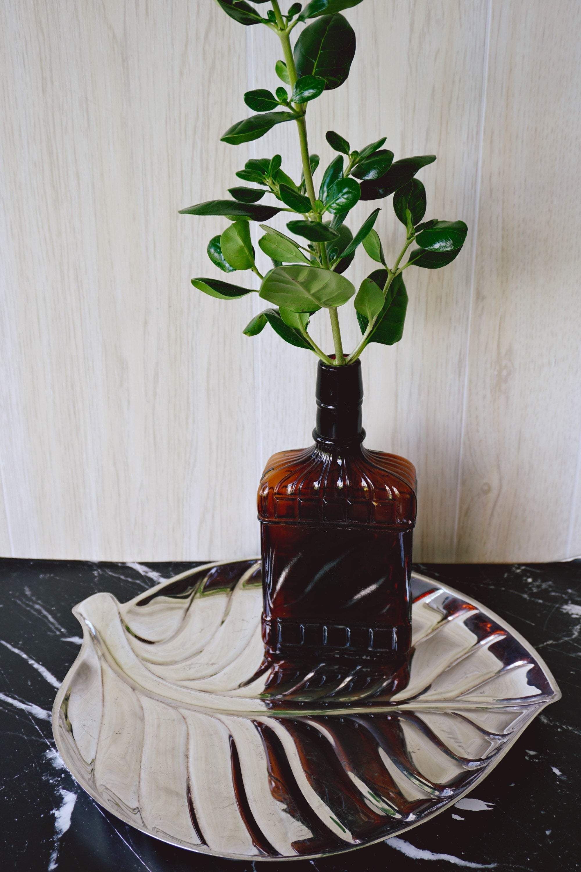 Vintage Mid-Century Silver-Plated Serving Platter | Large Tropical Leaf Design Tray by International Silver Company - Image 9