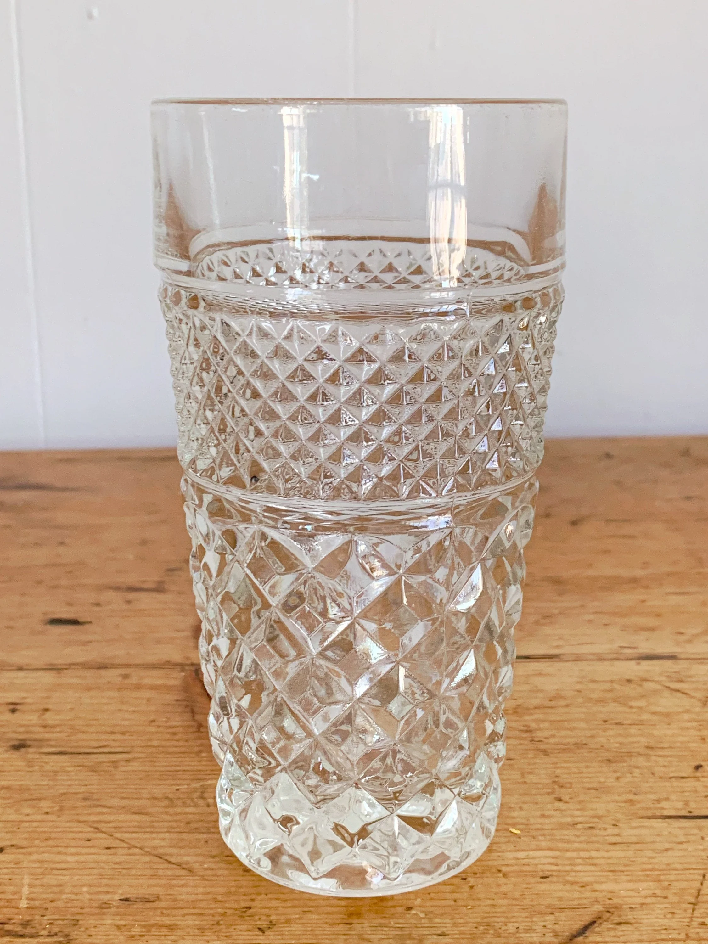 Vintage Pressed Glass Wexford Pitcher, Goblets and Highball Glasses | Mid Century Anchor Hocking Hollywood Regency Juice and Water Glass - Image 3