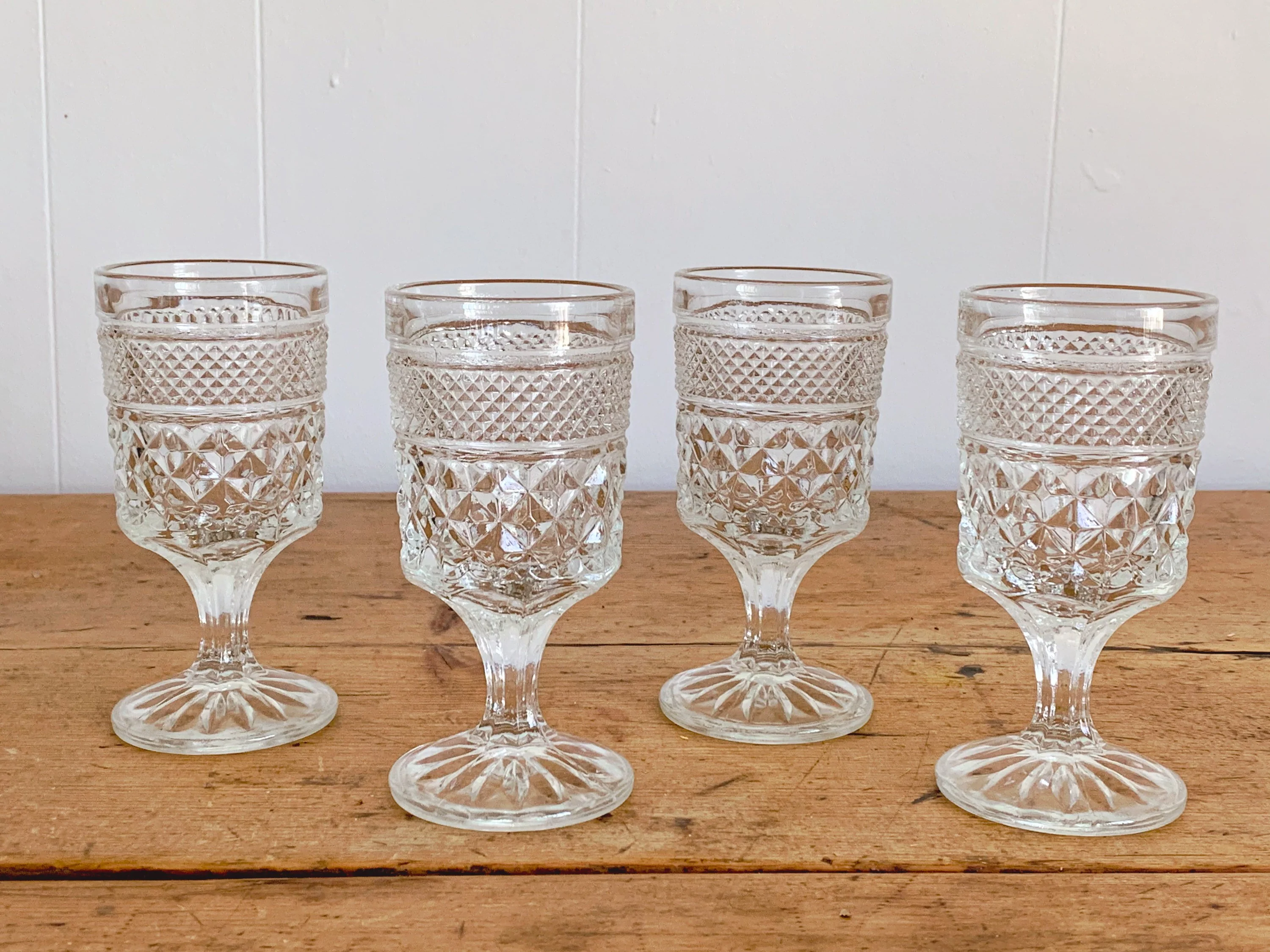 Vintage Pressed Glass Wexford Pitcher, Goblets and Highball Glasses | Mid Century Anchor Hocking Hollywood Regency Juice and Water Glass - Image 6