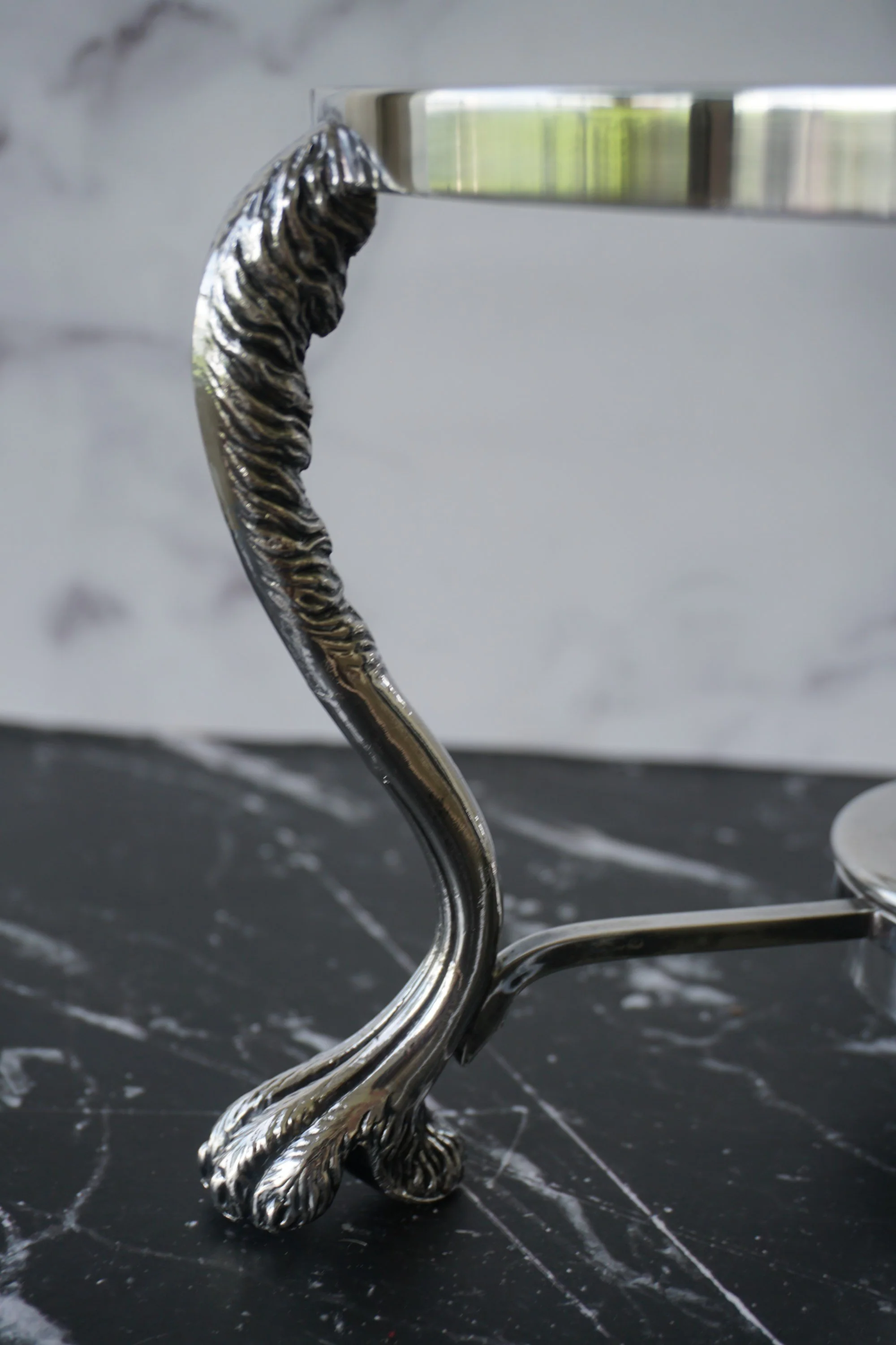 Vintage Silver-Plated Food Warmer Rack with Clawed Foot - Image 4